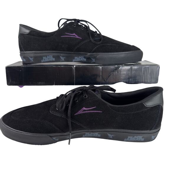 Lakai x Black Sabbath Riley III Black Suede Skate Shoes Mens Size 14 NEW - Picture 1 of 14
